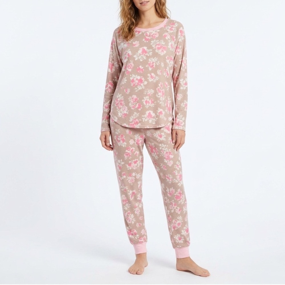 Cuddl Duds Pink Floral Long Sleeve Pajama Set